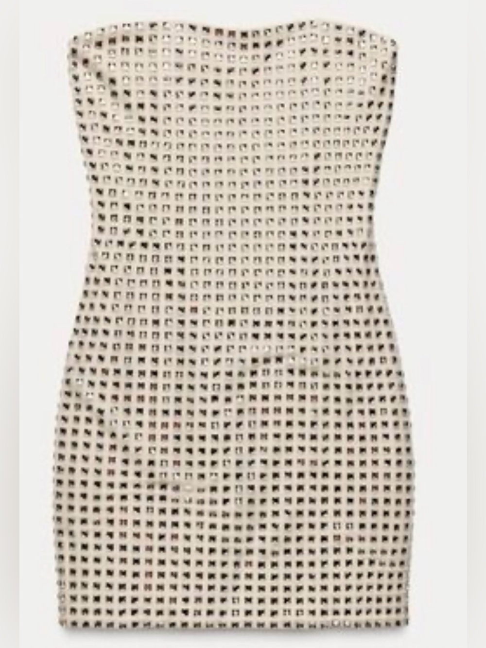 Zara Bling Sleeveless Bodycon Mini Dress Crystal Sparkle Bachelorette Dress M
